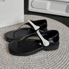 2025 Summer New Flat Bottom Buckle Strap Women's Sandals Casual Versatile Comfort Pinch Toe Concise Beach Sandals Women