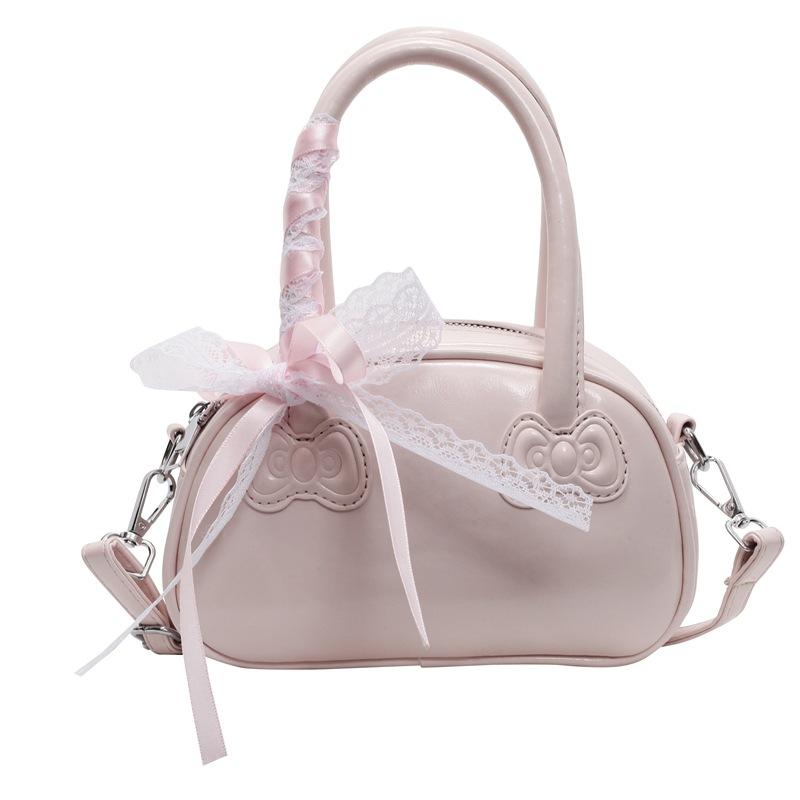 Sweet bow portable small bag women's new fashion commuter bowling bag summer versatile messenger bag