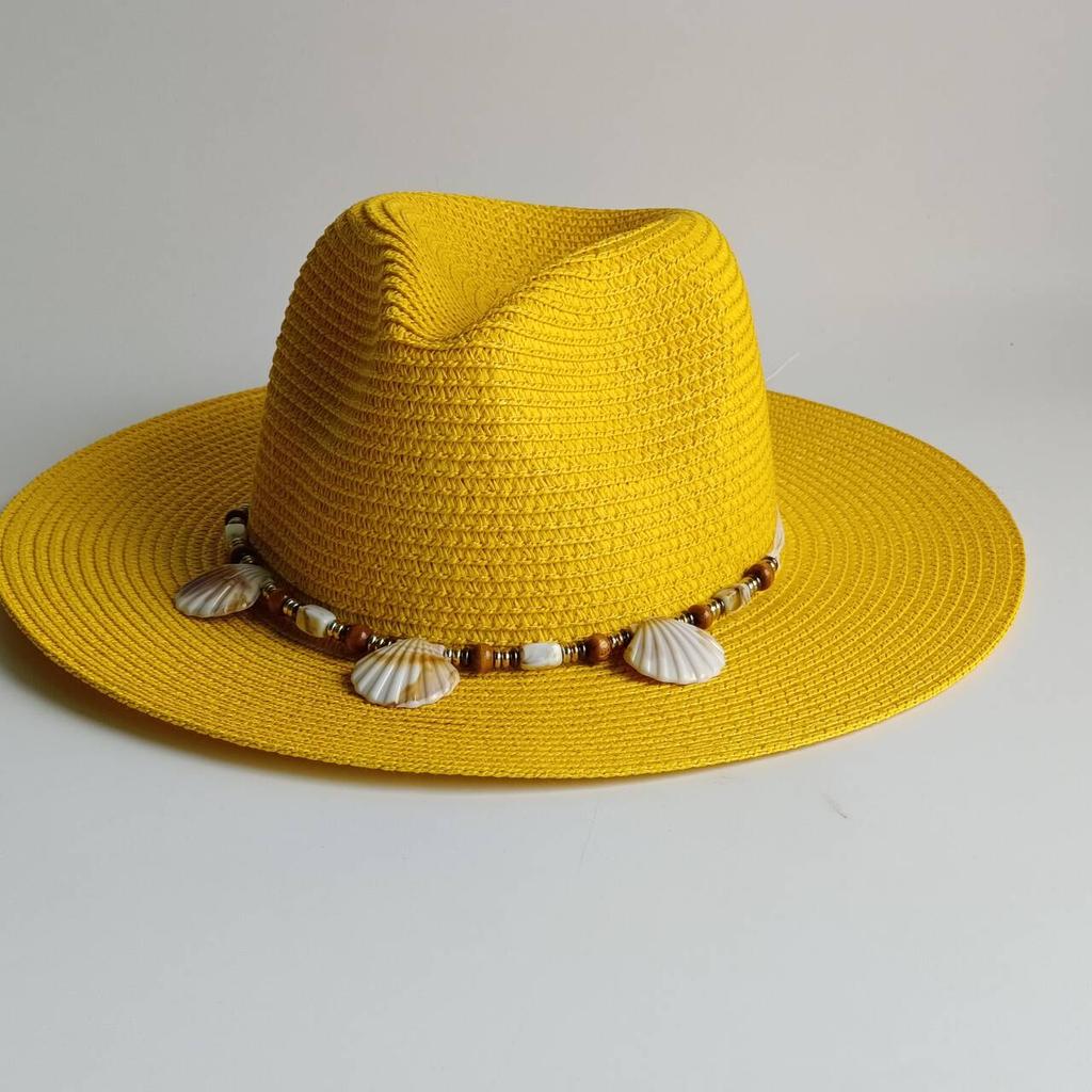 Summer Straw Hat Bohemian Shell Accessories Men and Women Straw Hat Sun Hat Candy Straw Hat Summer Hat  Chapeau