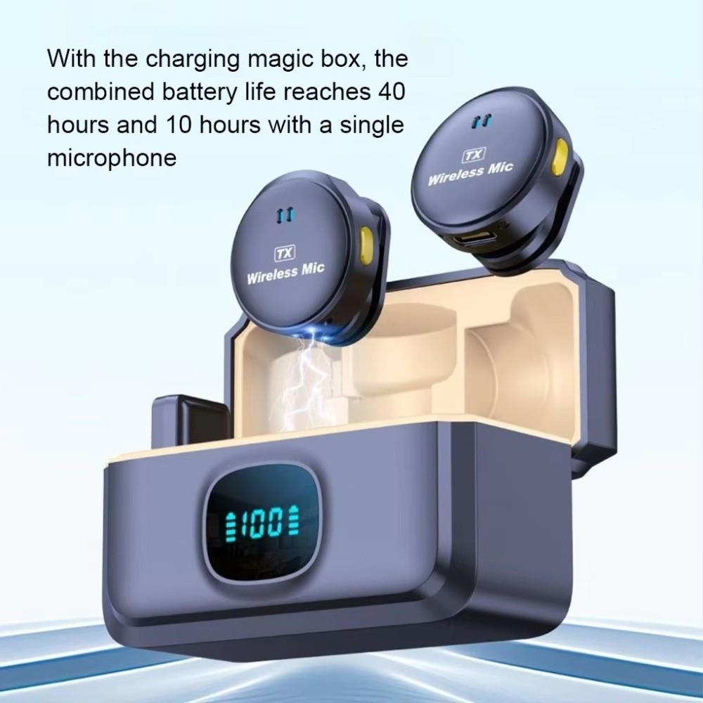 Noise Cancellation Wireless Microphone Magnetic Digital Microphone  Live Streaming
