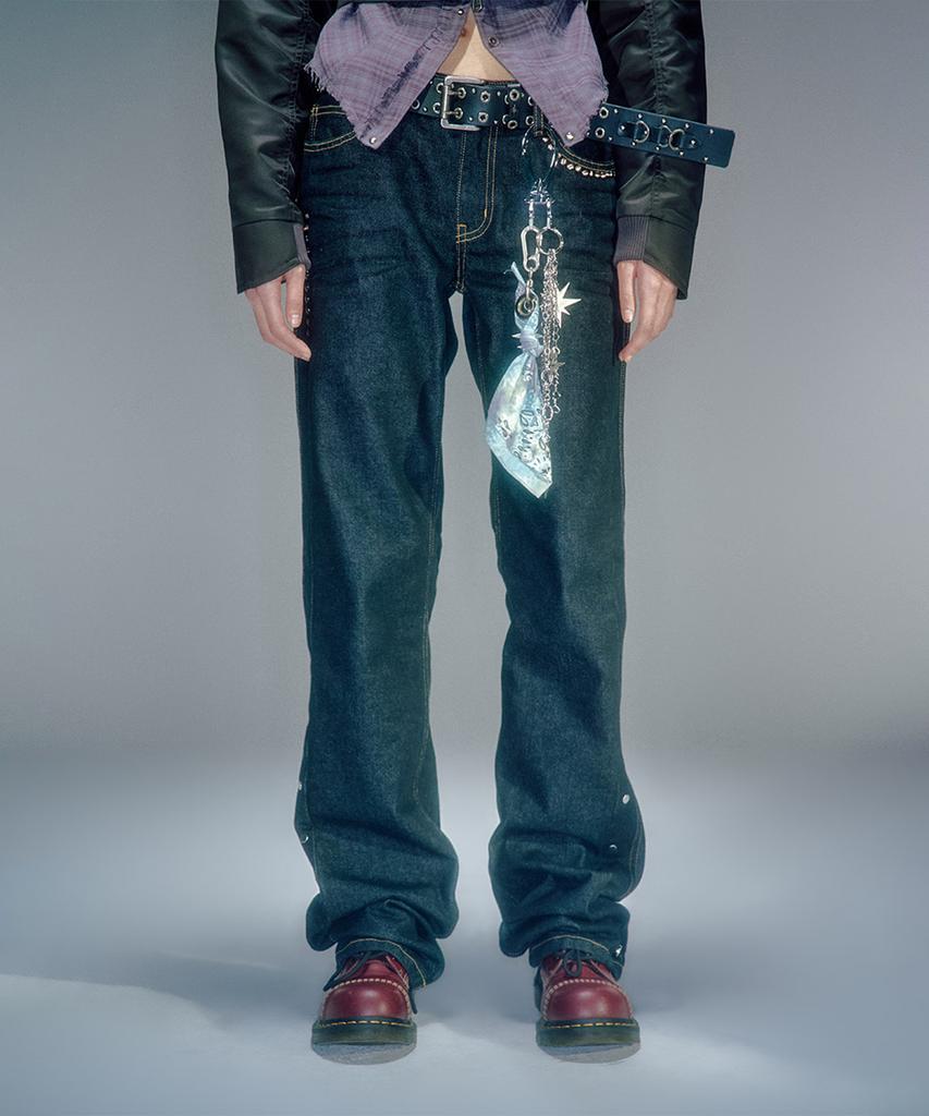 Beikeonteuakaibeu Heidi Long Length Turn-Up Denim (2Color)
