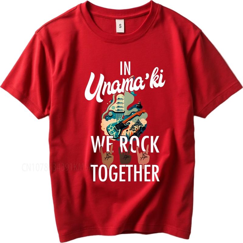 Graphic summer Unisex tshirt In Unanaki We Rock Together Short Sleeve Printed Crew Neck Teeshirt summer cotton men tshirt S