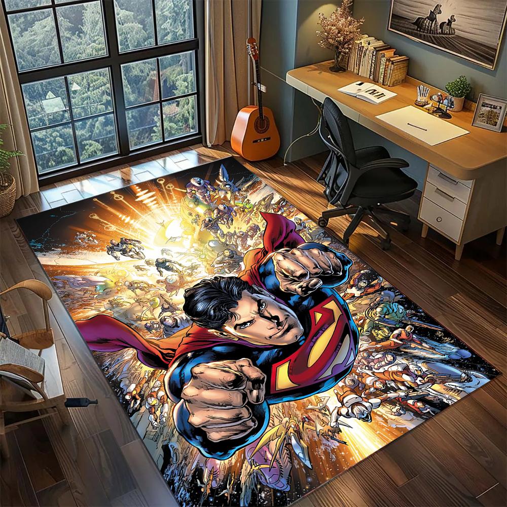 

Superman: Man of Steel Hero Rug Carpet Large Area Rug Non Slip Washable Floor Mat Gamer Room Bedroom Home Decor 60x90cm