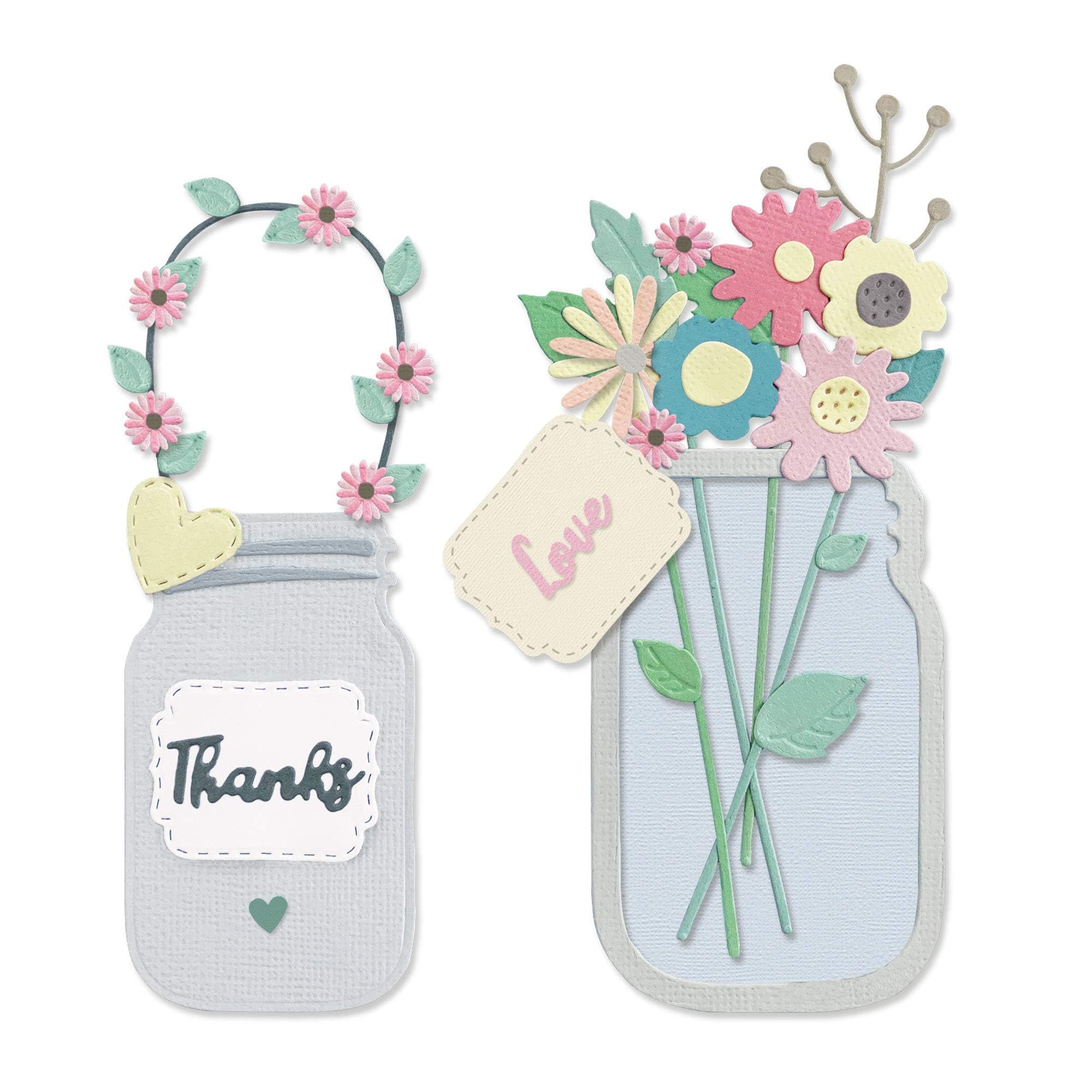 

Sizzix Thinlits Jar of Flowers Cutting Die Set 17PK Jar of Flowers Authentic Japanese Product - [665079]