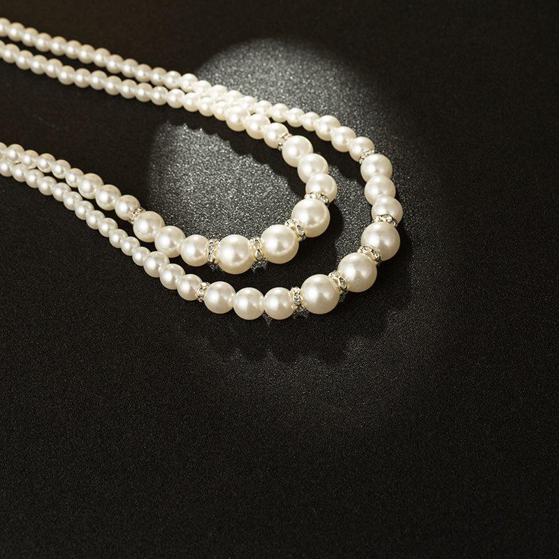 Elegant Double-Layer Pearl Necklace Set for Evening Events