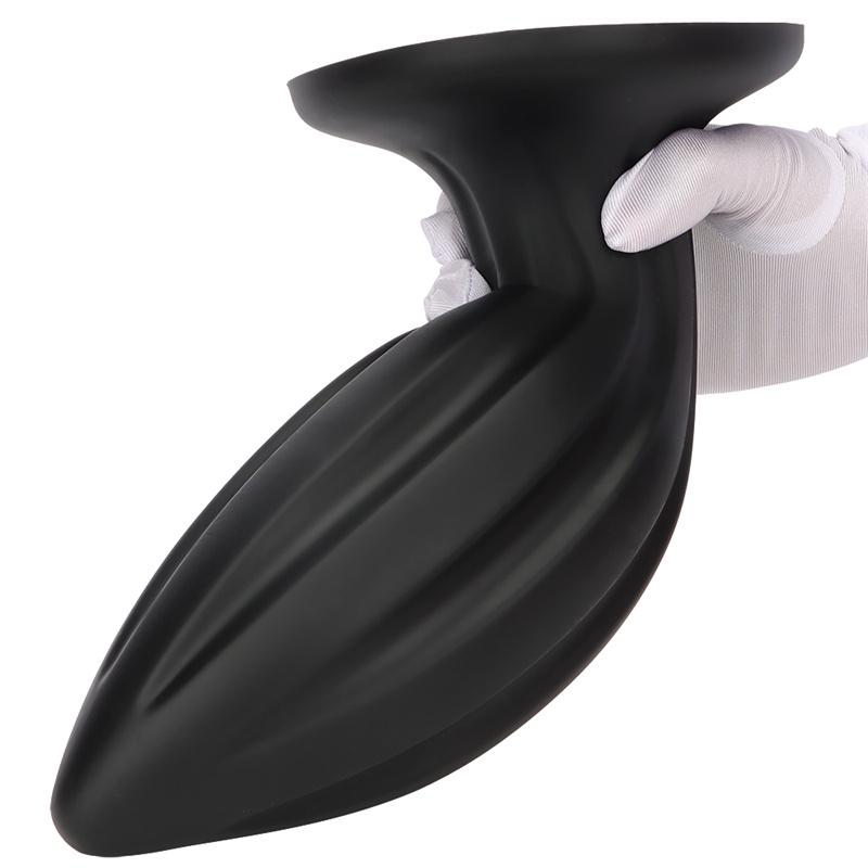 Black Yu'er Sucker Rear Court Big Anal Plug Fisting Training Soft Anal Expansion Silicone Super Large Anal Plug Dildo