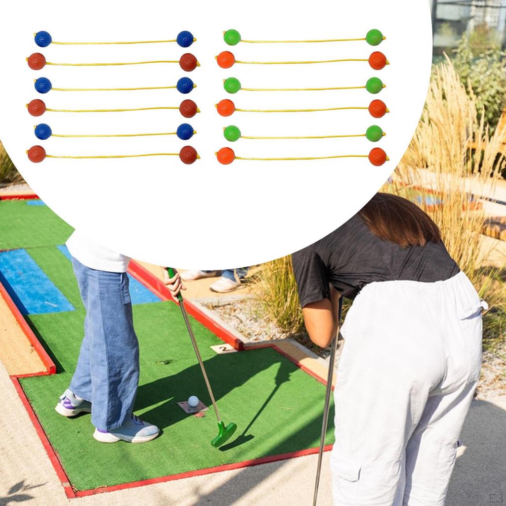 6dílné golfové míčky s žebříkovým míčkem, házení tréninkových venkovních her pro hod na yard
