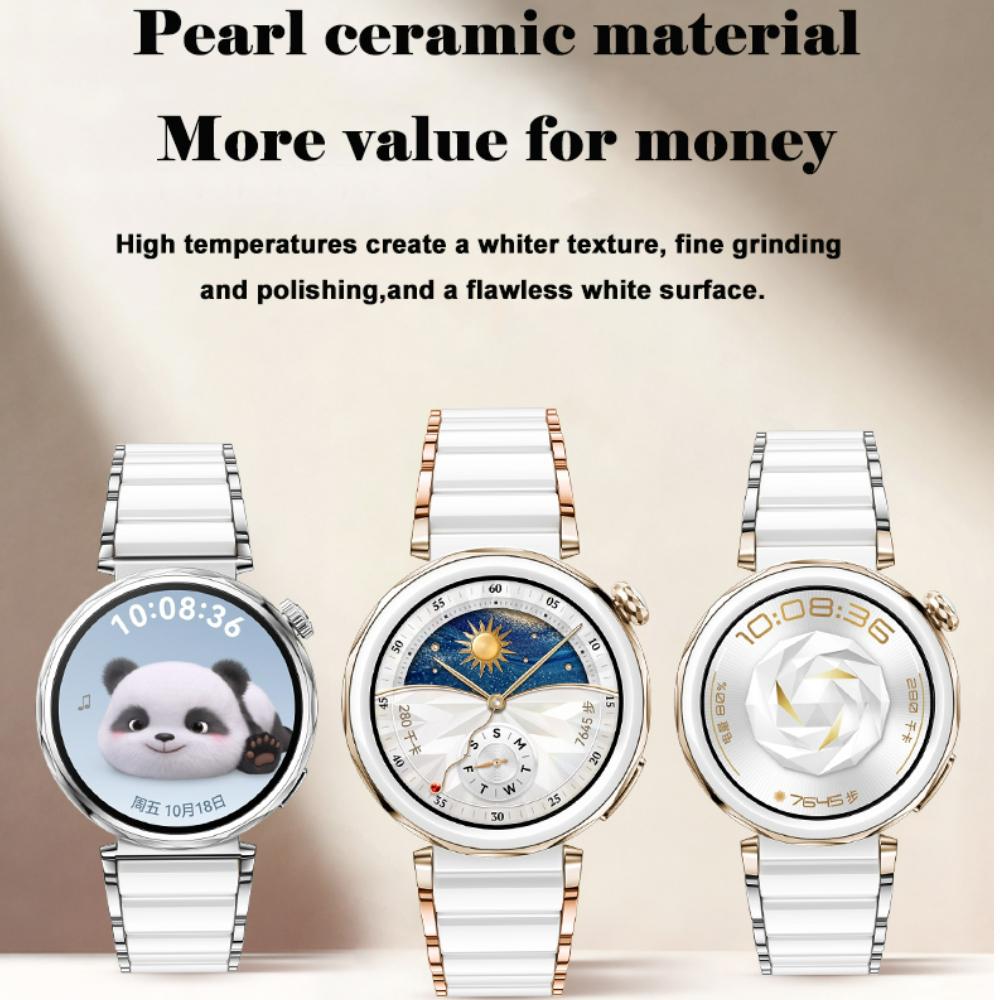 18mm Ceramic+Metal Strap for Huawei Watch GT5 Pro 42mm Women's Bracelet Watchband for Huawei Watch GT5/GT4 41mm Belt Accessories