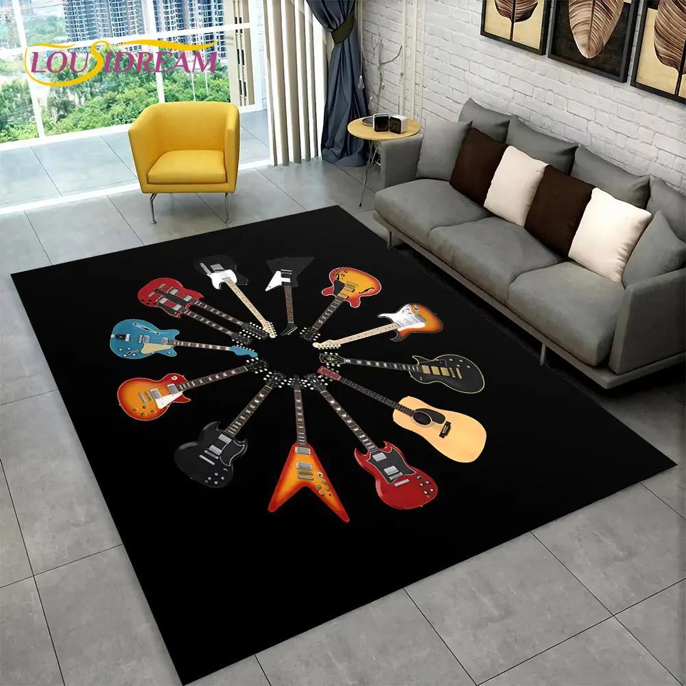 Gitara klasyczna gitara elektryczna dywanik basowy, dywanik do salonu sypialnia Sofa wycieraczka Decor, gra dla dzieci antypoślizgowa mata podłogowa