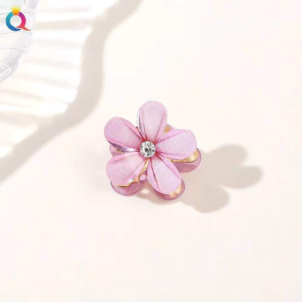 Women Girl Mini Hair Claws Flower Alloy Cute Hairpin Kids Sweet Hair Accessories Spring Clip