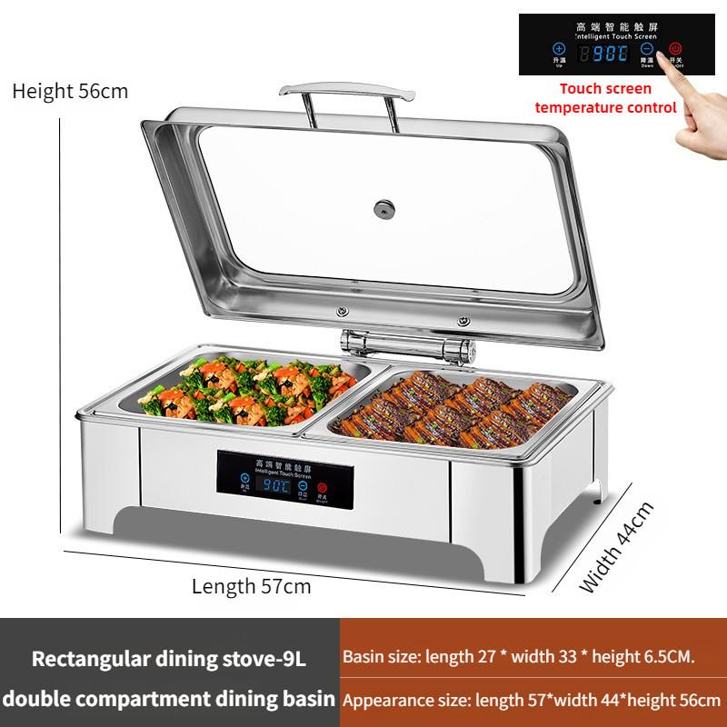 Hydraulic Visual Electric Heating Furnace Hotel Breakfast Thickened Stainless Steel Buffet Furnace Large Capacity Insulated Pot