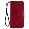 For Samsung Galaxy S25 Ultra Case Owl Flower Imprinted Leather Cover Wallet with Strap