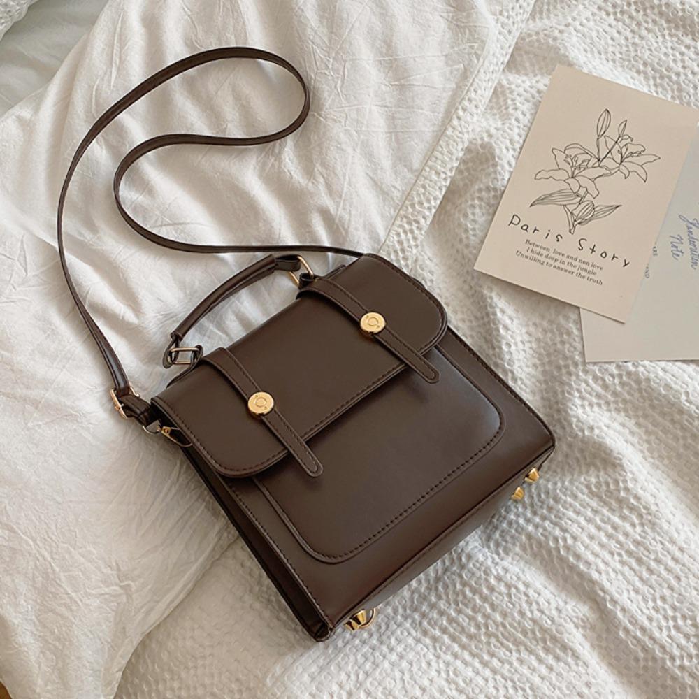 

Минималистичный рюкзак в студенческом стиле, большой вместимости, дорожный рюкзак, повседневная квадратная сумка кроссбоди, на каждый день кофейный