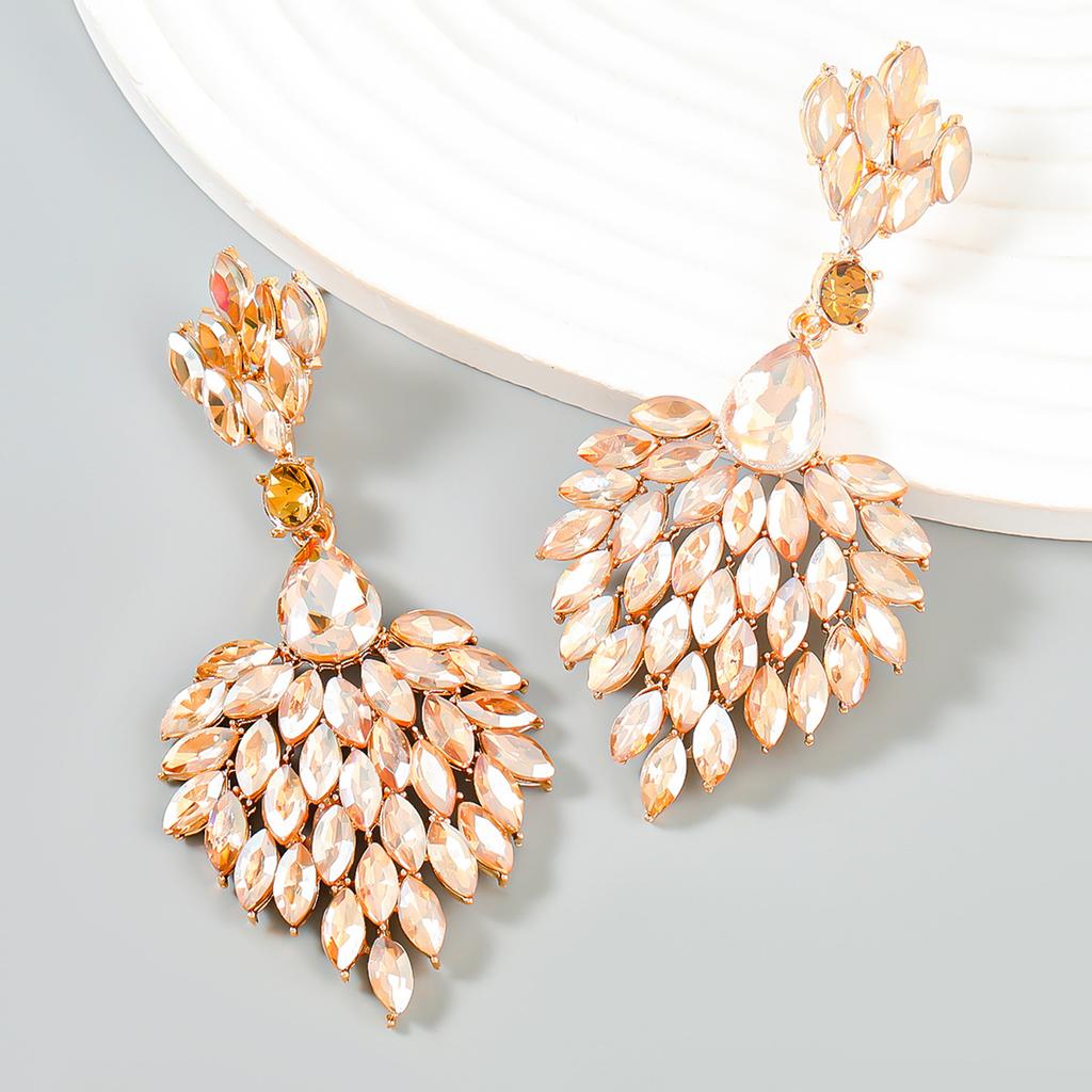 Baroque Style Earrings For Women Vintage Exaggerated Exquisite Rhinestone Stud Earrings Girls Glitter Jewelry Ear Accessories