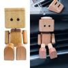 Shaking Feet Wooden Doll Robot Car Aromatherapy Diffuser Cute Car Interior Ornaments Air Outlet Decor Accessories Creative Gifts