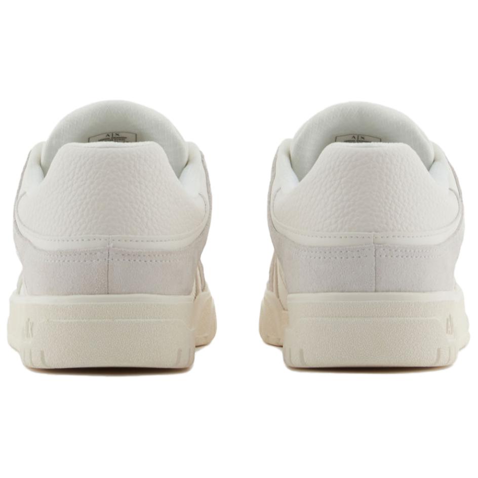 Armani Exchange Leather Lace-Up Flat Fashion Sneakers 3Cm Low-Top Men sneakers White XUX258XV935M801