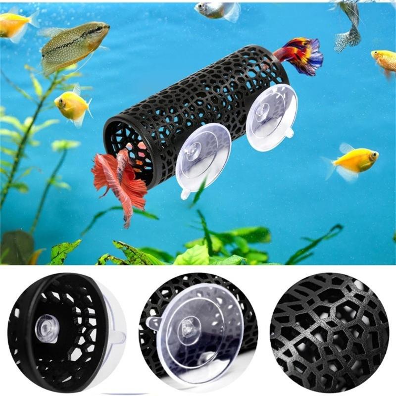 2Pcs Fishtanks Tunnel Hideouts Decoration Safe Plastic Suction Cup Shelter Cave For Fish Shrimp Habitats Accessories