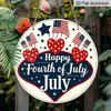 2D Flat Aluminum Wall Hanging with A US 250th Anniversary Theme, Available In Various Sizes. Features Independence Day Heart and Flag Design