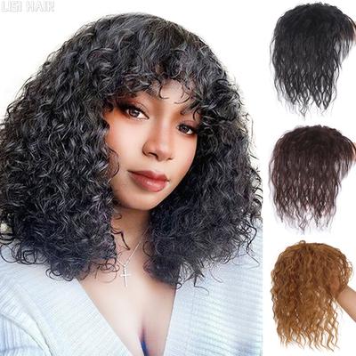 Synthetic Short Curly Hair Natural Fluffy Corn Wig Piece Wig For Women Party Use