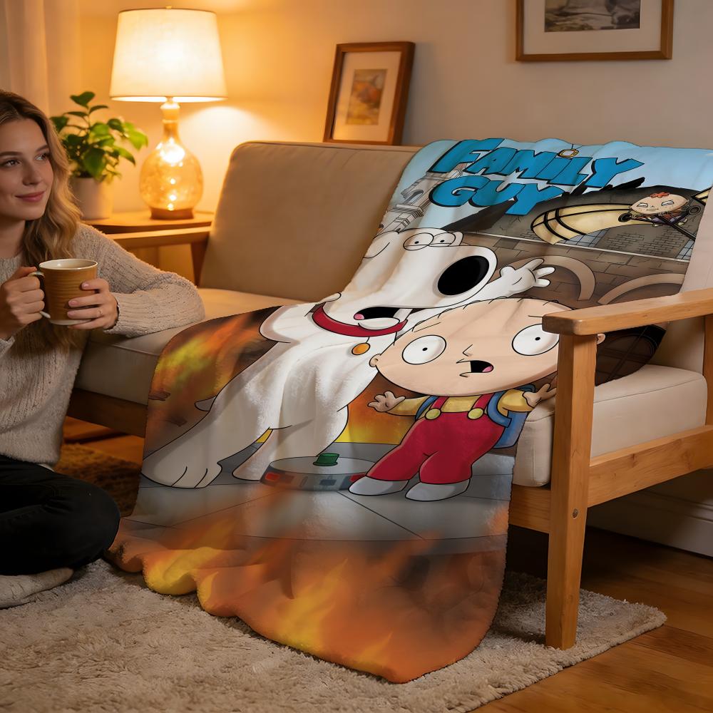 Throw High-Density Short Plush Blanket For Sofa Nap Air-Conditioned Room Soft Skin-Friendly F-Family Guy