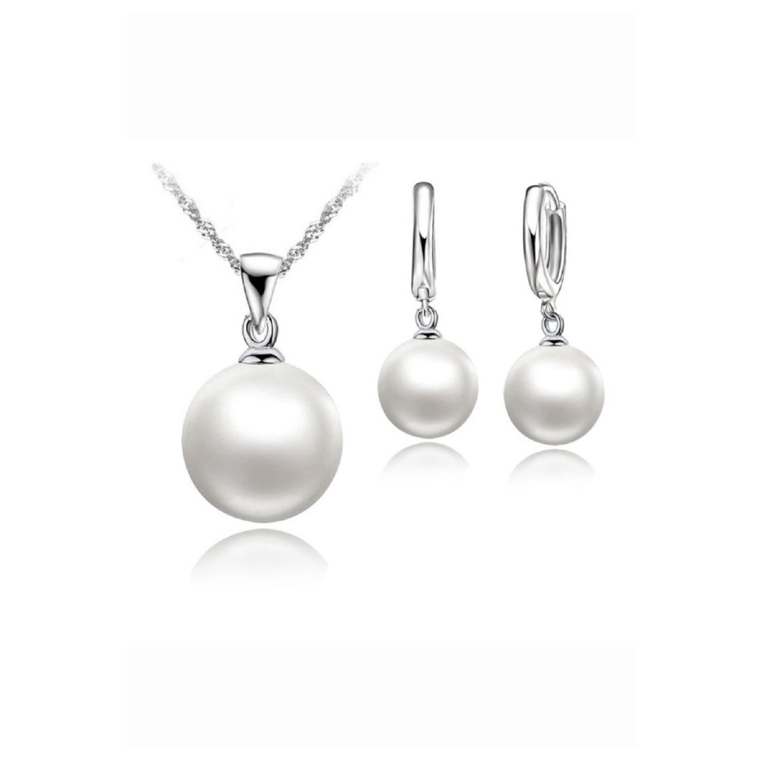 

Серьги из серебра 925 пробы с майоркским жемчугом и камнем
