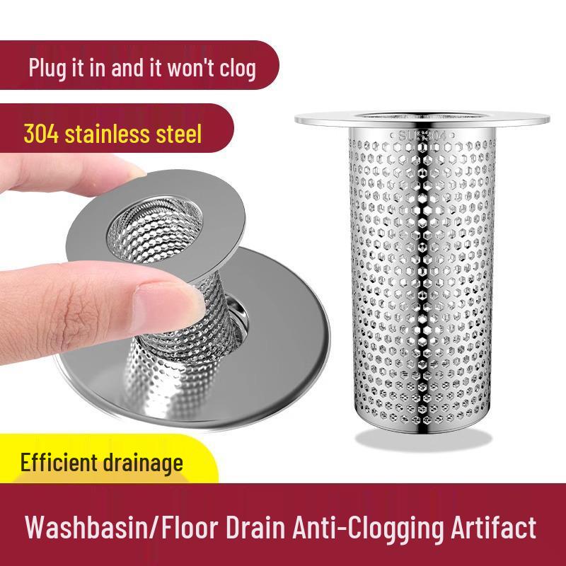 Stainless Steel Anti-Clogging Insect-Proof Hair Drain Filter Mesh for Bathroom Basin