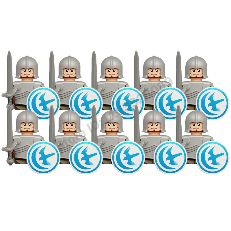 Mittelalterliche Actionfiguren Baustein Burg Miliz Tempelritter Römischer Infanteriesoldat Kreuzritter Spartaner Krieger Ziegelstein