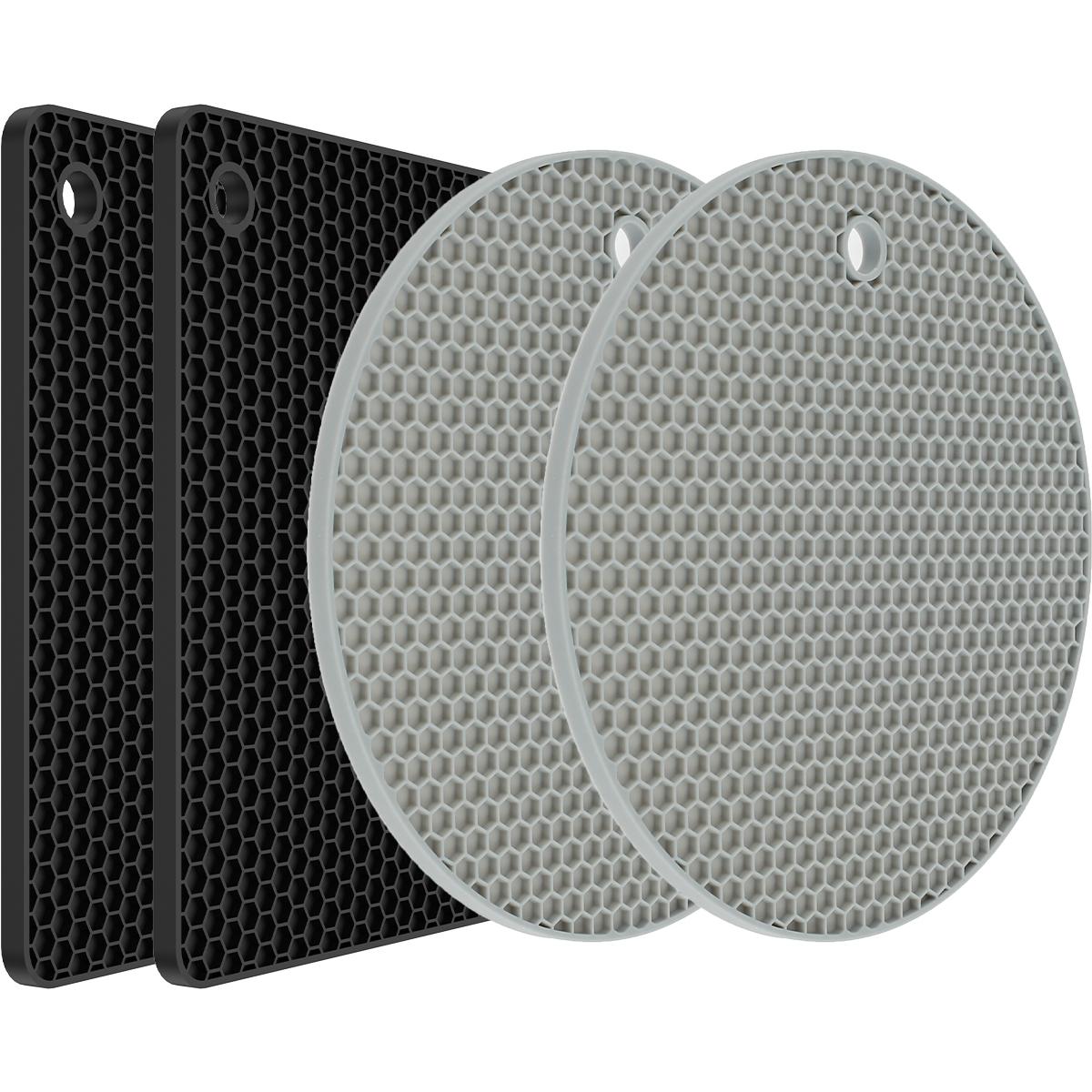 

8/4Pcs Kitchen Pots Heat Insulation Pad Silicone Trivet Mat Anti Slip Coaster Cooker Insulation Pad Countertop Protective Cover 18cm