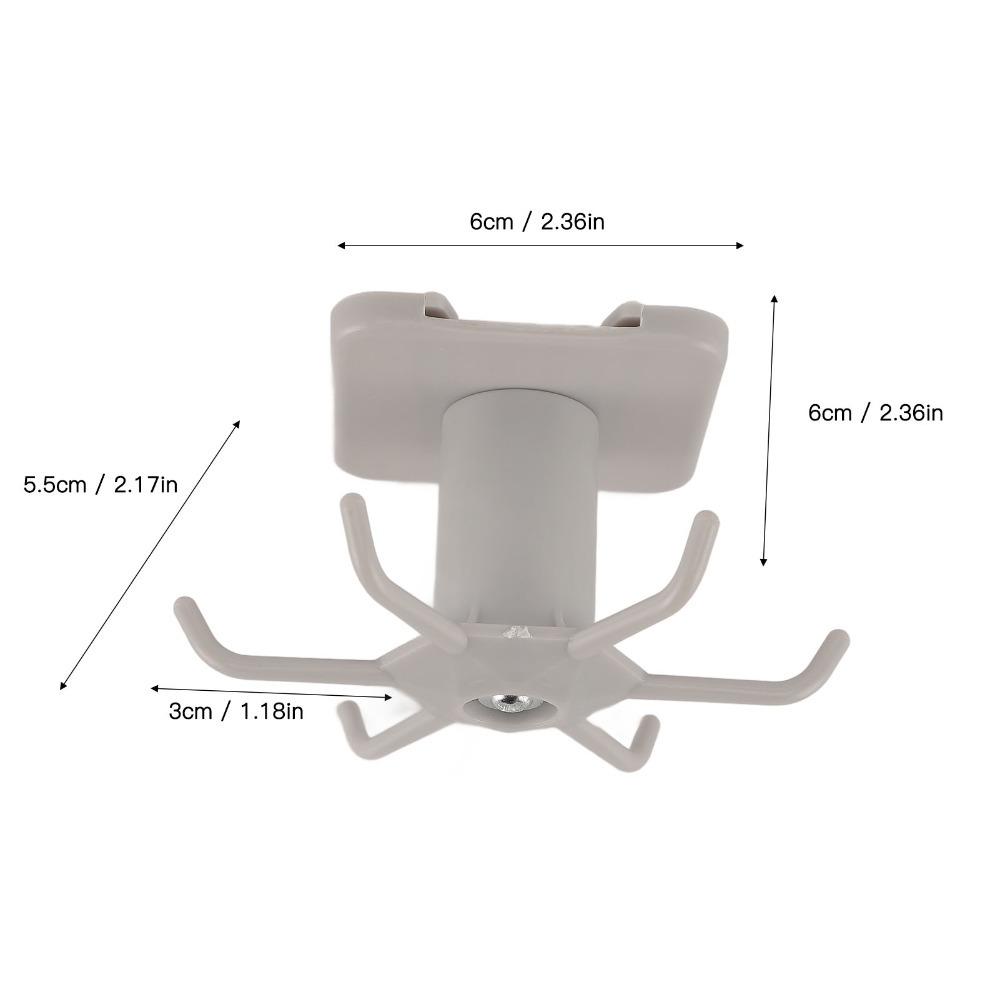 3pcs 6 Claws Design Under Cabinet Hooks 360 Degree Rotation Adhesive Hanging Rack For Kitchen