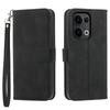 DIERFENG DF-03 For Oppo Reno13 5G (Global) Leather Case Lines Imprint Wallet Phone Cover