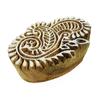 Brauner handgeschnitzter Paisley Druckblock Textilkeramik Stempel Blockdruck Holz