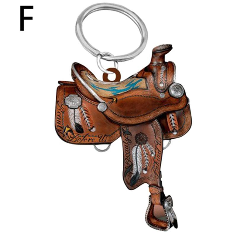 Saddle Shape Acrylic Key Ring Mini Key Chain Hook  Western Cowboy Saddle Acrylic Pendant For Horses Lover Gift Decoration