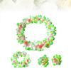 4pcs Flower Garland Set Simulated Silk Hawaiian Leis Necklace Bracelets Wreath Headband For Women Girls Luau Party Travel