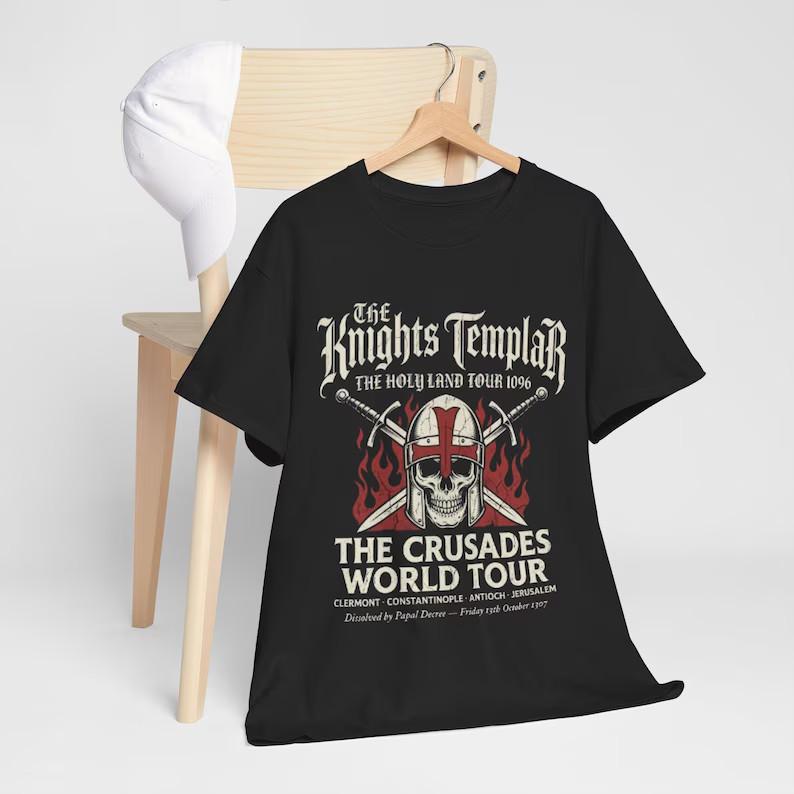 Knights Templar T-Shirt | Crusade History | Holy Land Tour Tee XXL
