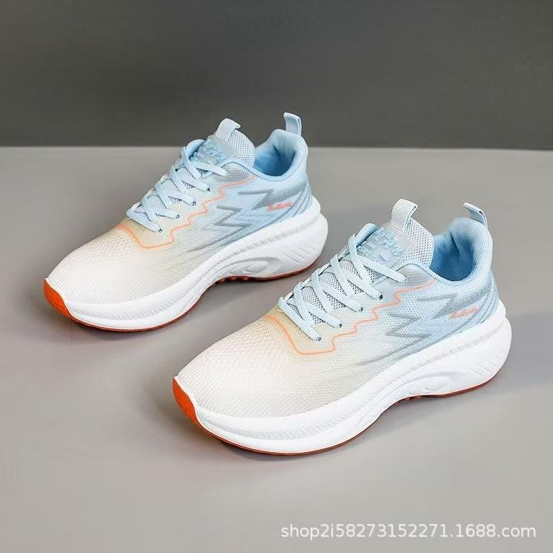 

2025 spring new Korean version breathable fly-woven women s shoes ins tide student running sports shoes women s leisure foreign trade 36 синий