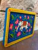 Handmade Wooden Elephant Wall Decor Lotus Floral Indian Folk Art