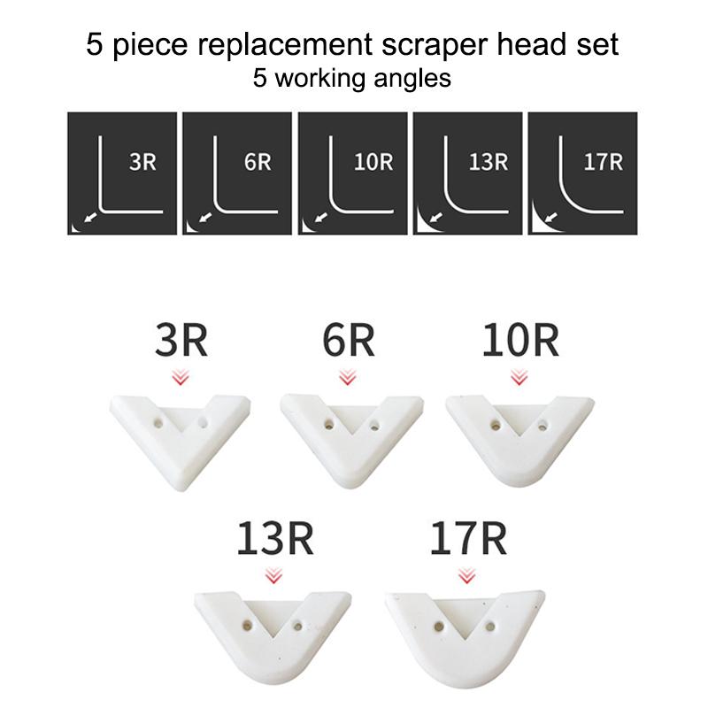 Silicone Scraper Squeegee Glue Remover Knife Caulking Angle Beauty Crack Trowel Tool Grout Scraper Kit With 5Pcs Scraper Head