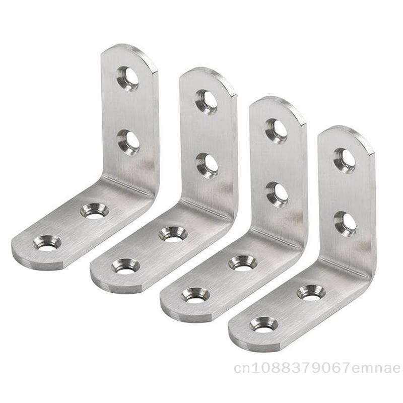 [ZYAS]Stainless Steel L Brackets - Right Angle Corner Brace For Shelves, Wood Furniture, Chair, Drawer With Screws