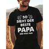 T-Shirt with Text Funny 'So Sieht Der Beste Papa Der Welt' [Language, Black for Men Women Unisex All Season Funny T-Shirt, 180G
