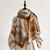  Luxury Brand Women's Cashmere Scarf - Winter Warm Tasseled Striped Printed Pashmina Shawl, Foulard & Poncho