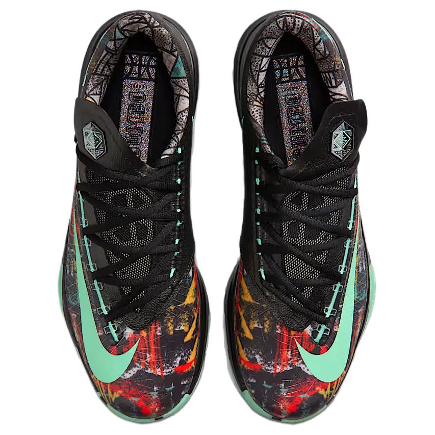 Nike KD 6 Slip Resistant Abrasion Resistant Low Top Basketball Shoes Unisex Black Green FQ8356-900
