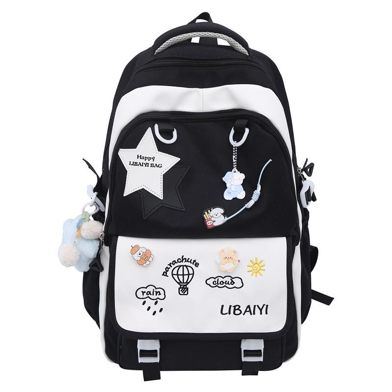 Schoolbag Junior High School Girls' Large Capacity and High Value Ins Wind Niche Backpack Two Piece Tutorial Bag Light Backpack