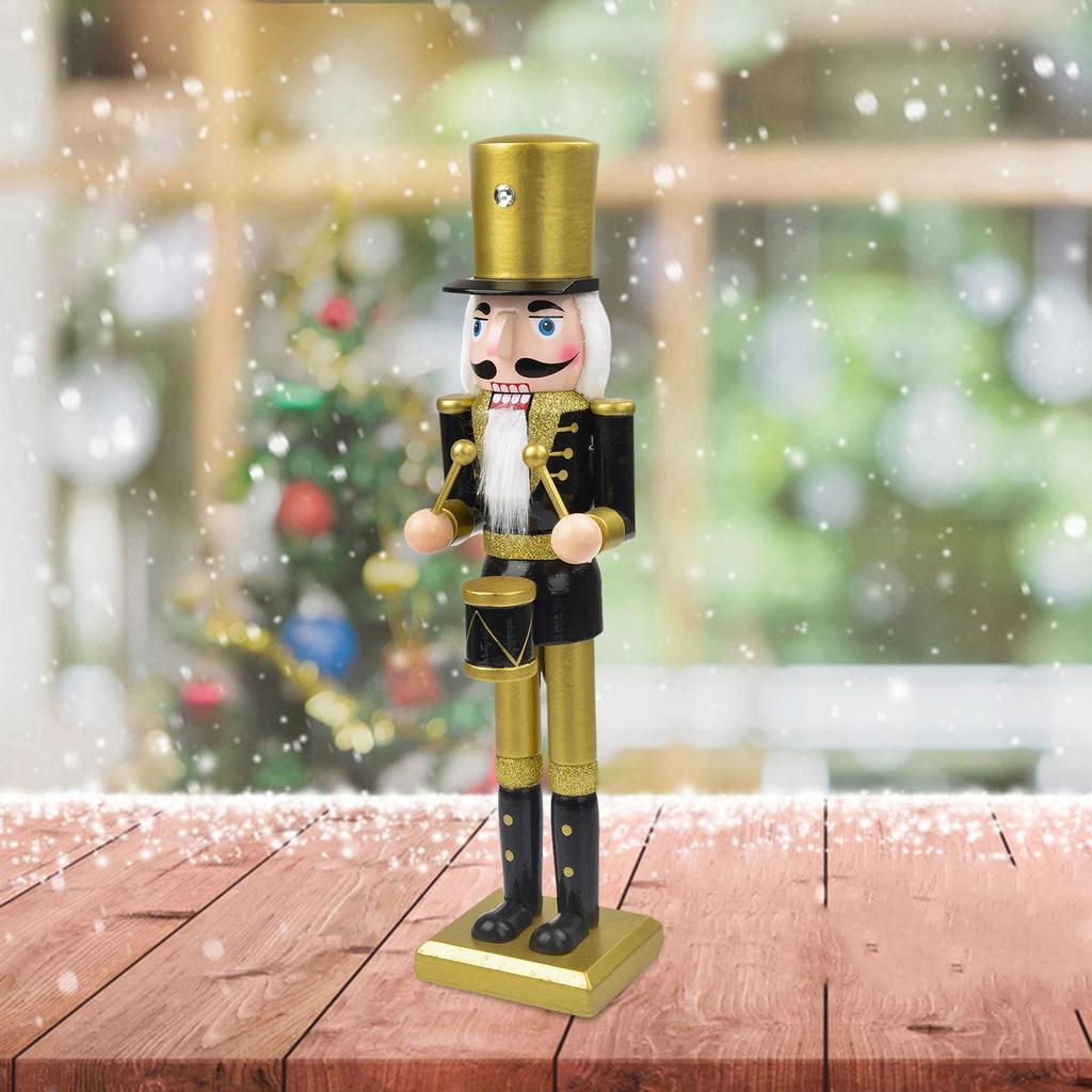 Christmas Nutcracker Hand Painted Doll Wooden King Solider Figurine for Display Party
