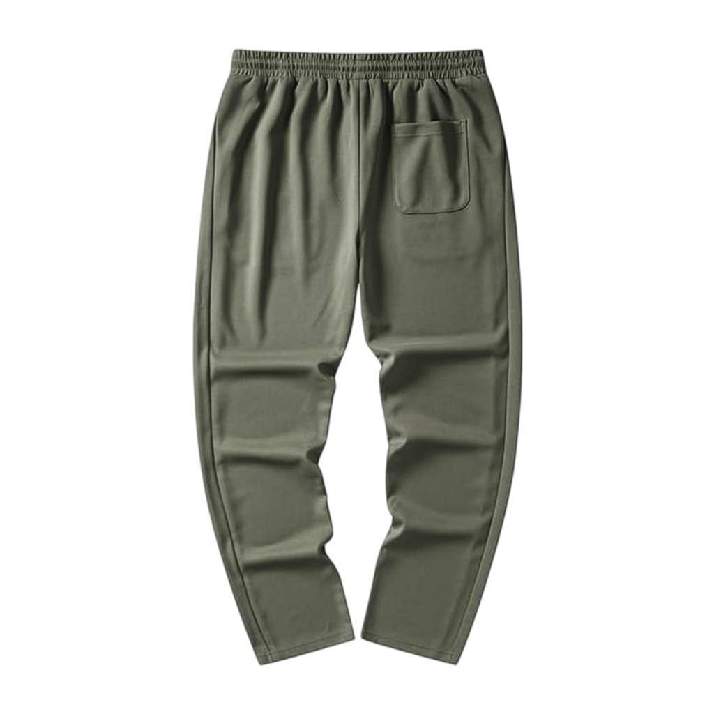 Pantalones de Hombre con Bolsillos y Cordón Pantalones Deportivos Casuales de Pierna Recta