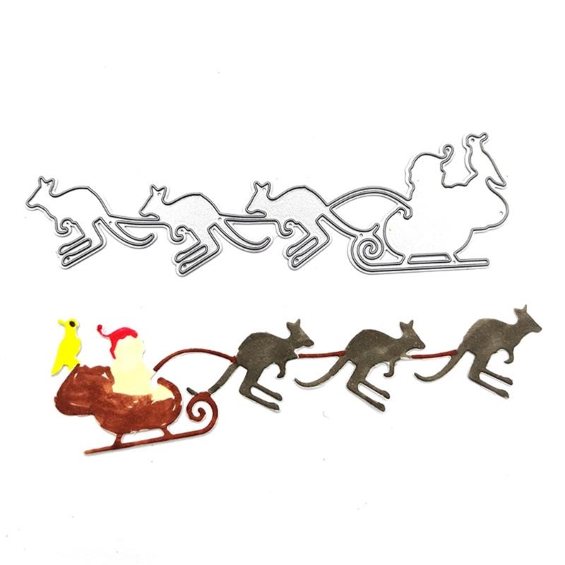 Christmas Series Die Cuts Stencils Template Molds Christmas Sleigh Metal Cutting Dies for Album Scrapbooking Decorations