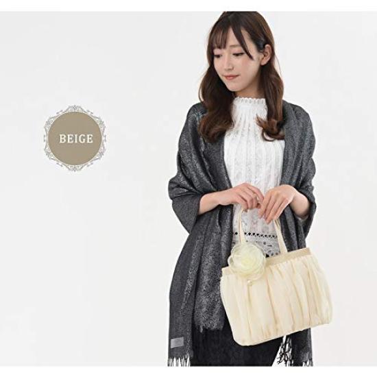 Kouei Store Formelle Luxus-Partytasche mit großem Fassungsvermögen, Falte, Brosche, Magnetverschluss, Beige, L103-H-bg