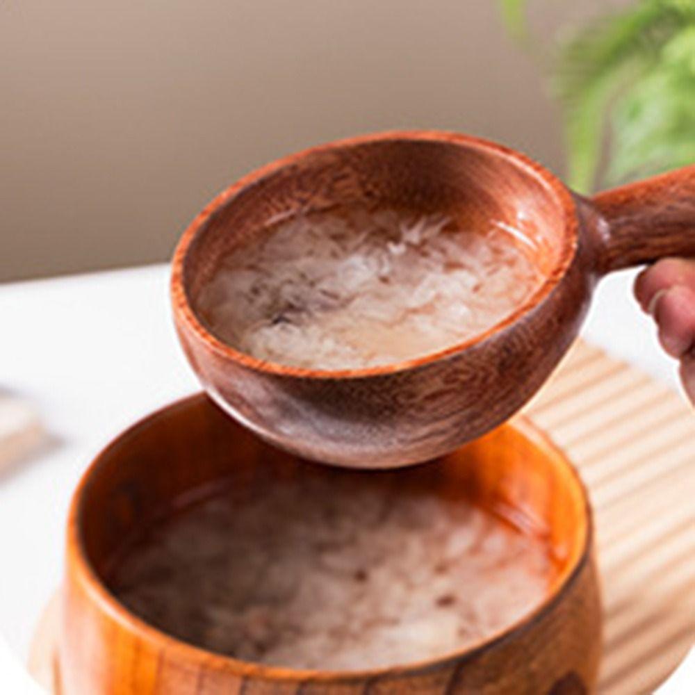 Large Size Long Handled Spoon Long Handle Wooden Soup Ladle Water Ladle Serving Soup Spoon  Picnic