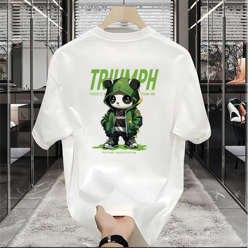 

2025 Leisure high-end men s printed short sleeve T-shirt summer 100% cotton fashion brand loose top T-shirt S