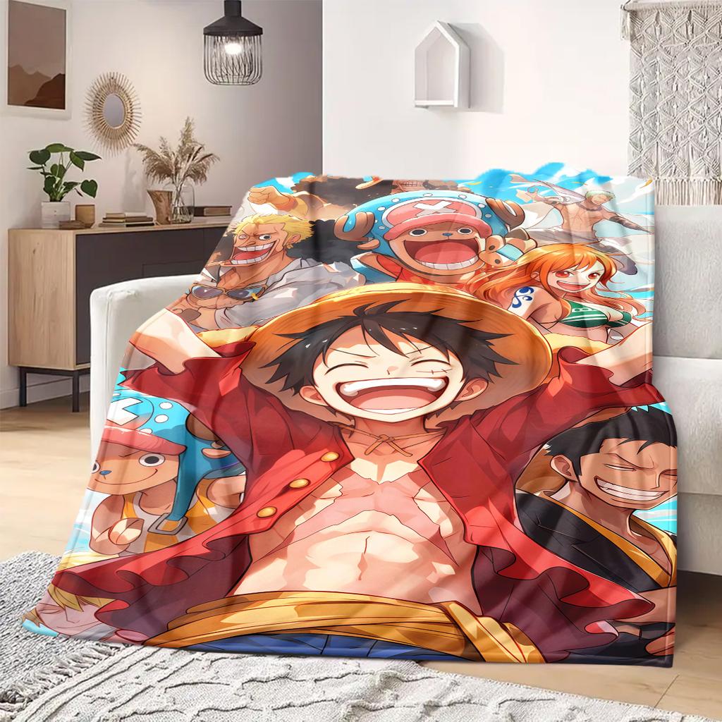Luffy D Print Blanket Warm Comfortable Flannel Blanket Suitable for Bedrooms,Sofas, Beds,Chairs,Travel -QIAO48