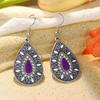 Popular earrings, European and American creative alloy earrings, bohemian round oil drop earrings, ethnic style jewelry